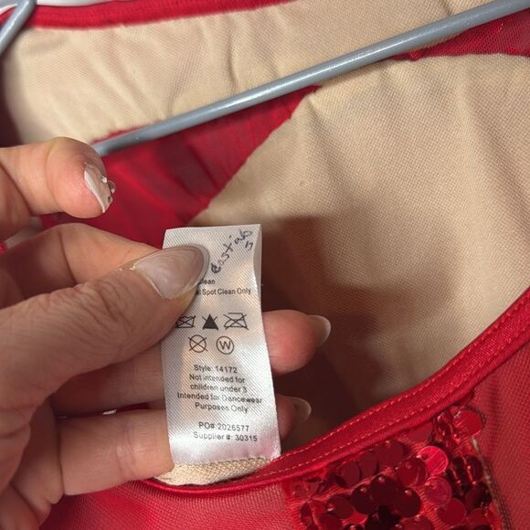 Weissman Red Sequin Long Sleeve Romper. Style #14172 “Love You Like A Love Song” - Picture 9 of 9